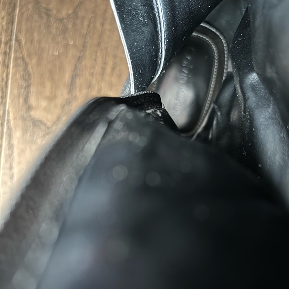 Calvin Klein Faux Leather Heeled Boots (Black) - Picture 3 of 5